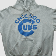 Chicago Cubs Stitches 2000s Hooded Pullover Sweatshirt - Heather Gray - Vintage - Fanatics Discount