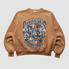 Fanatics Denver Broncos Hanes 1998 Pullover Sweatshirt Clay Vintage