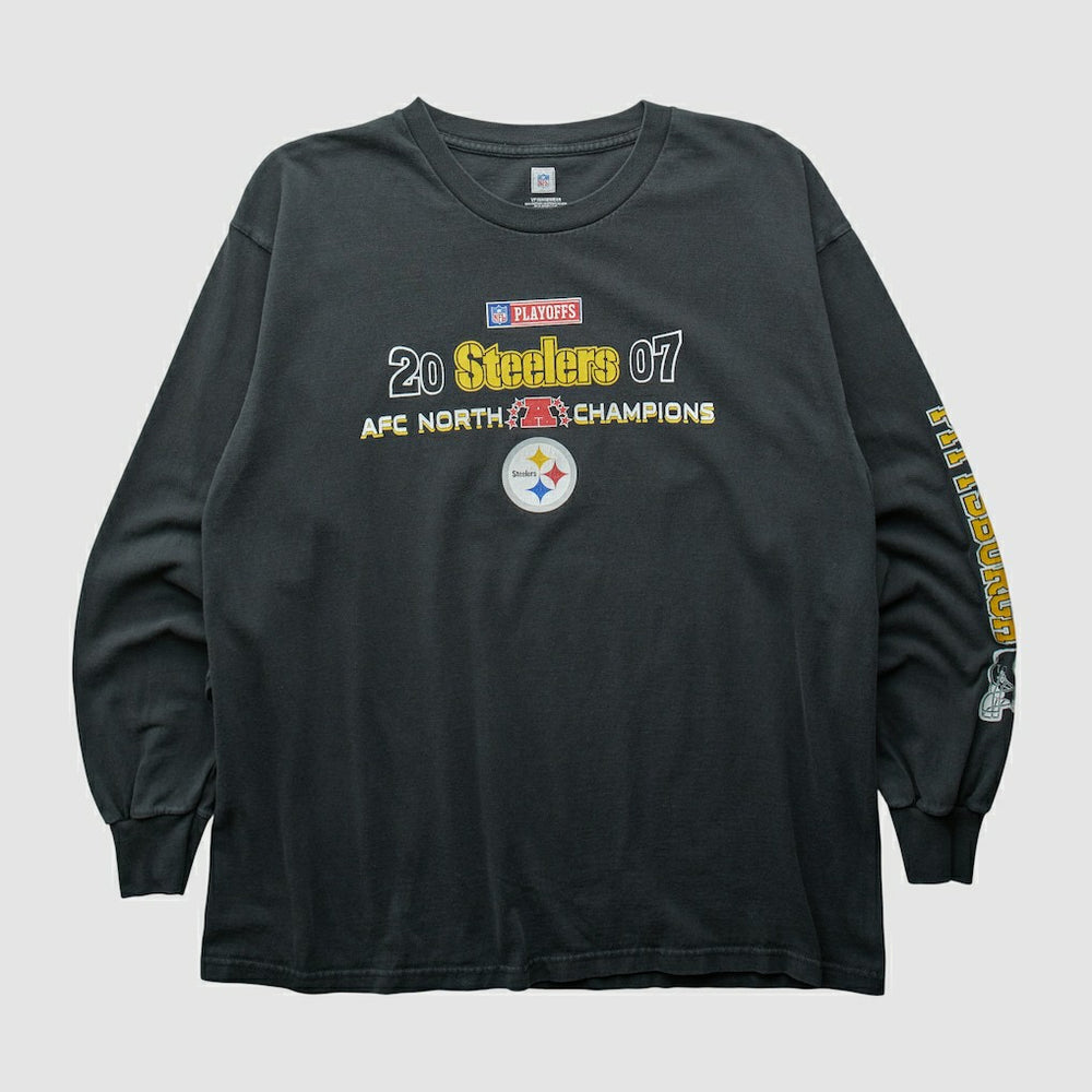 Fanatics Pittsburgh Steelers NFL 2007 Long Sleeve T-shirt Black Vintage