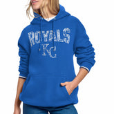 Kansas City Royals Starter Women's Lace Team Lockup Fleece Hoodie - Royal - MLB Lifestyle