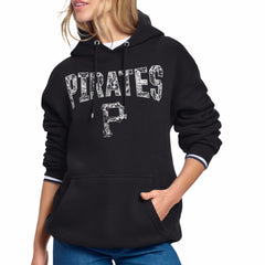 Pittsburgh Pirates Starter Women's Lace Team Lockup Fleece Hoodie - Black - MLB on Sale