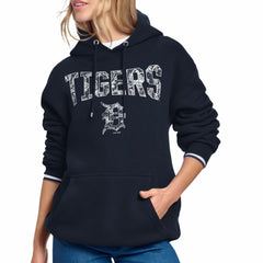 Detroit Tigers Starter Women's Lace Team Lockup Fleece Hoodie - Navy - MLB Online