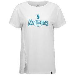 Seattle Mariners Levelwear Women's Blue Haven Influx Cornerstone T-Shirt - White - MLB Sale