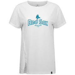 Boston Red Sox Levelwear Women's Blue Haven Influx Cornerstone T-Shirt - White - MLB Sale