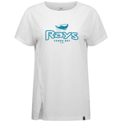 Tampa Bay Rays Levelwear Women's Blue Haven Influx Cornerstone T-Shirt - White - MLB Lifestyle