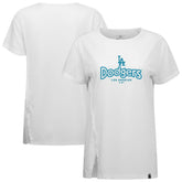 Los Angeles Dodgers Levelwear Women's Blue Haven Influx Cornerstone T-Shirt - White - MLB on Sale
