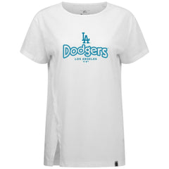 Los Angeles Dodgers Levelwear Women's Blue Haven Influx Cornerstone T-Shirt - White - MLB on Sale