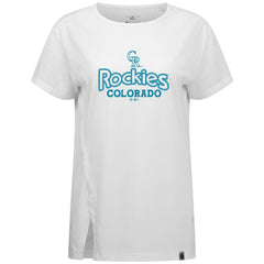 Colorado Rockies Levelwear Women's Blue Haven Influx Cornerstone T-Shirt - White - MLB Sale