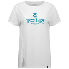 Minnesota Twins Levelwear Women's Blue Haven Influx Cornerstone T-Shirt - White - MLB on Sale