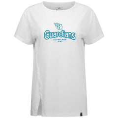 Cleveland Guardians Levelwear Women's Blue Haven Influx Cornerstone T-Shirt - White - MLB Sale