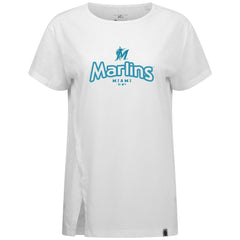 Miami Marlins Levelwear Women's Blue Haven Influx Cornerstone T-Shirt - White - MLB Discount