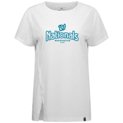 Washington Nationals Levelwear Women's Blue Haven Influx Cornerstone T-Shirt - White - MLB on Sale