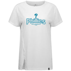 Philadelphia Phillies Levelwear Women's Blue Haven Influx Cornerstone T-Shirt - White - MLB Sale