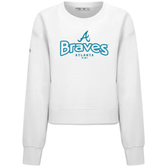 Atlanta Braves Levelwear Women's Judd Cornerstone Cropped Sweatshirt - White - MLB Online
