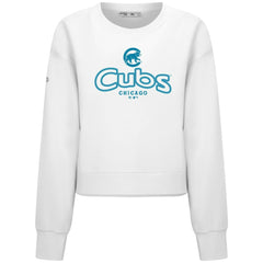 Chicago Cubs Levelwear Women's Judd Cornerstone Cropped Sweatshirt - White - MLB Sale