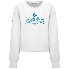 Boston Red Sox Levelwear Women's Judd Cornerstone Cropped Sweatshirt - White - MLB on Sale