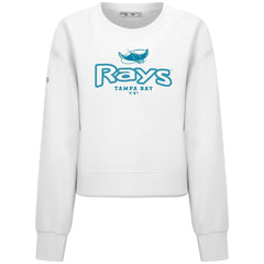 Tampa Bay Rays Levelwear Women's Judd Cornerstone Cropped Sweatshirt - White - MLB on Sale