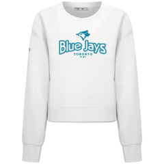 Toronto Blue Jays Levelwear Women's Judd Cornerstone Cropped Sweatshirt - White - MLB Online