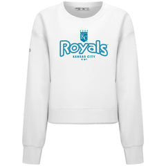 Kansas City Royals Levelwear Women's Judd Cornerstone Cropped Sweatshirt - White - MLB Lifestyle