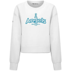Los Angeles Angels Levelwear Women's Judd Cornerstone Cropped Sweatshirt - White - MLB Sale