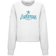 Houston Astros Levelwear Women's Judd Cornerstone Cropped Sweatshirt - White - MLB Discount