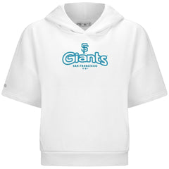 San Francisco Giants Levelwear Women's Amber Short Sleeve Cornerstone Hoodie - White - MLB Lifestyle