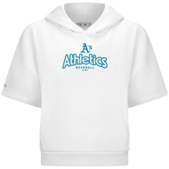 Athletics Levelwear Women's Amber Short Sleeve Cornerstone Hoodie - White - MLB Online
