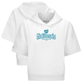 Washington Nationals Levelwear Women's Amber Short Sleeve Cornerstone Hoodie - White - MLB Lifestyle