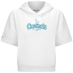 St. Louis Cardinals Levelwear Women's Amber Short Sleeve Cornerstone Hoodie - White - MLB on Sale