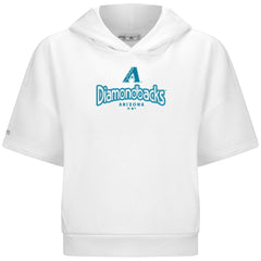 Arizona Diamondbacks Levelwear Women's Amber Short Sleeve Cornerstone Hoodie - White - MLB Online