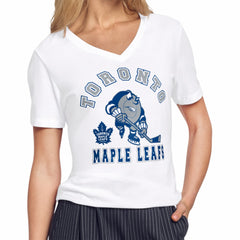 Toronto Maple Leafs Starter Women's Tough Puck T-Shirt - White - NHL 203995154
