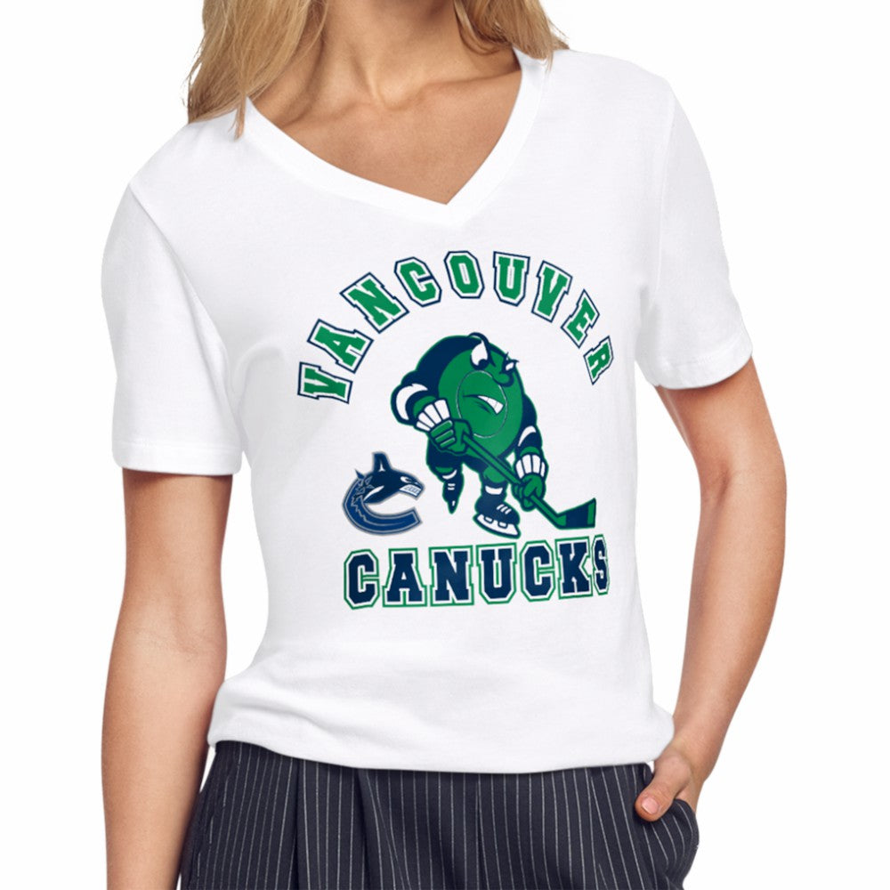 Vancouver Canucks Starter Women's Tough Puck T-Shirt - White - NHL 203995155