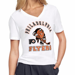 Philadelphia Flyers Starter Women's Tough Puck T-Shirt - White - NHL 203995165
