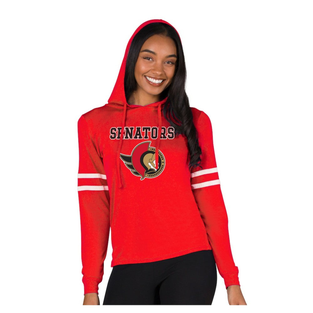 Ottawa Senators Concepts Sport Women's Marathon Long-Sleeve Hooded T-Shirt - Red - NHL 203995281