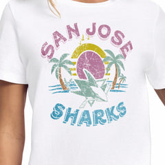 San Jose Sharks Starter Women's Tonal Beach T-Shirt - White - NHL 204013641