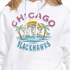 Chicago Blackhawks Starter Women's Tonal Beach Hoodie - White - NHL 204013675