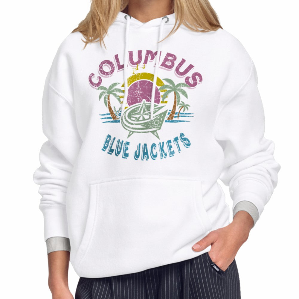 Columbus Blue Jackets Starter Women's Tonal Beach Hoodie - White - NHL 204013681