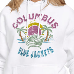 Columbus Blue Jackets Starter Women's Tonal Beach Hoodie - White - NHL 204013681
