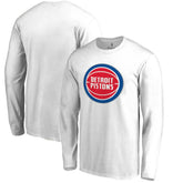 Detroit Pistons Primary Logo Long Sleeve T-Shirt White
