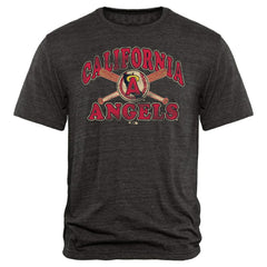 Los Angeles Angels Cooperstown Bats Tri-Blend T-Shirt - Black - MLB Sale