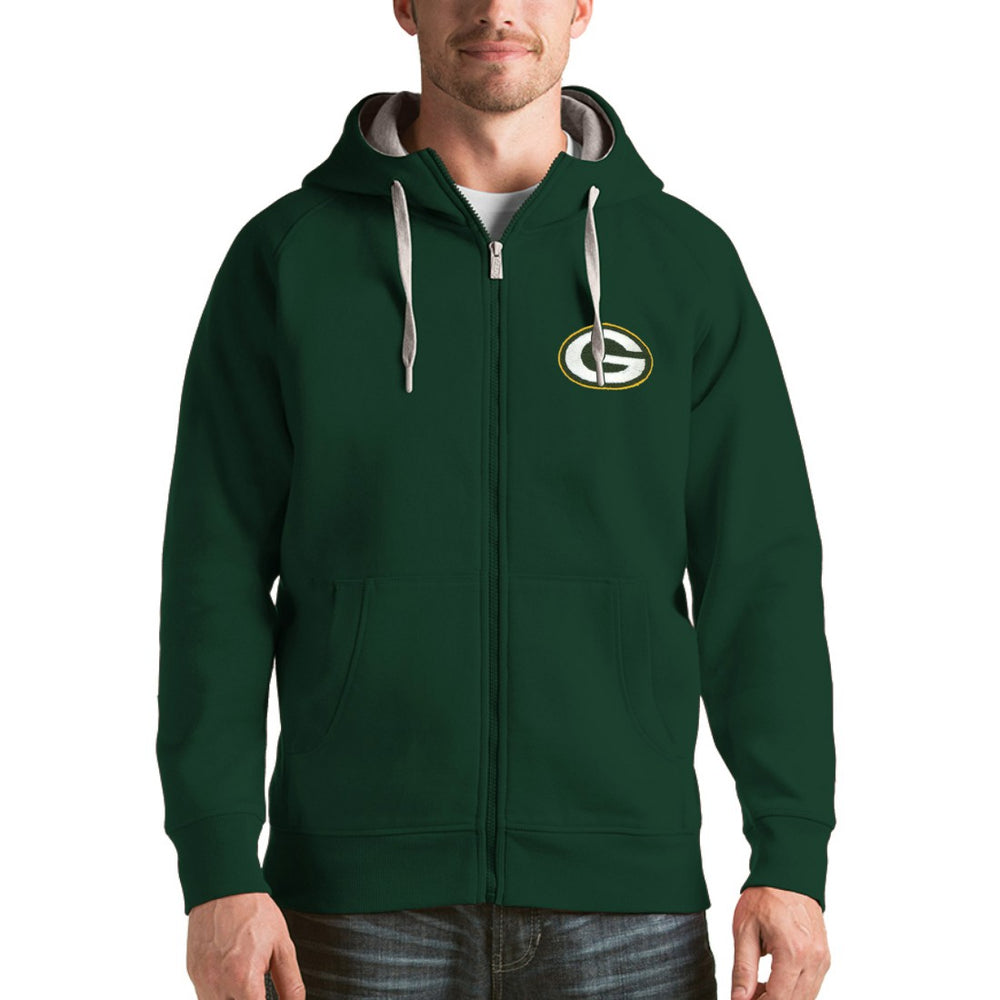 Green Bay Packers Antigua Victory Full-Zip Hoodie Green