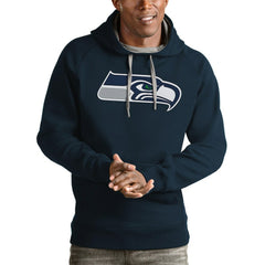 Seattle Seahawks Antigua Victory Pullover Hoodie College Navy