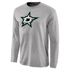 Dallas Stars Team Primary Logo Long Sleeve T-Shirt - Ash - NHL 2484646