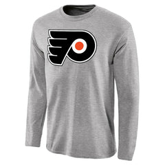 Philadelphia Flyers Team Primary Logo 2 Long Sleeve T-Shirt - Ash - NHL 2484656