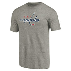 Washington Capitals Distressed Team Logo Tri-Blend T-Shirt - Ash - NHL 2485154