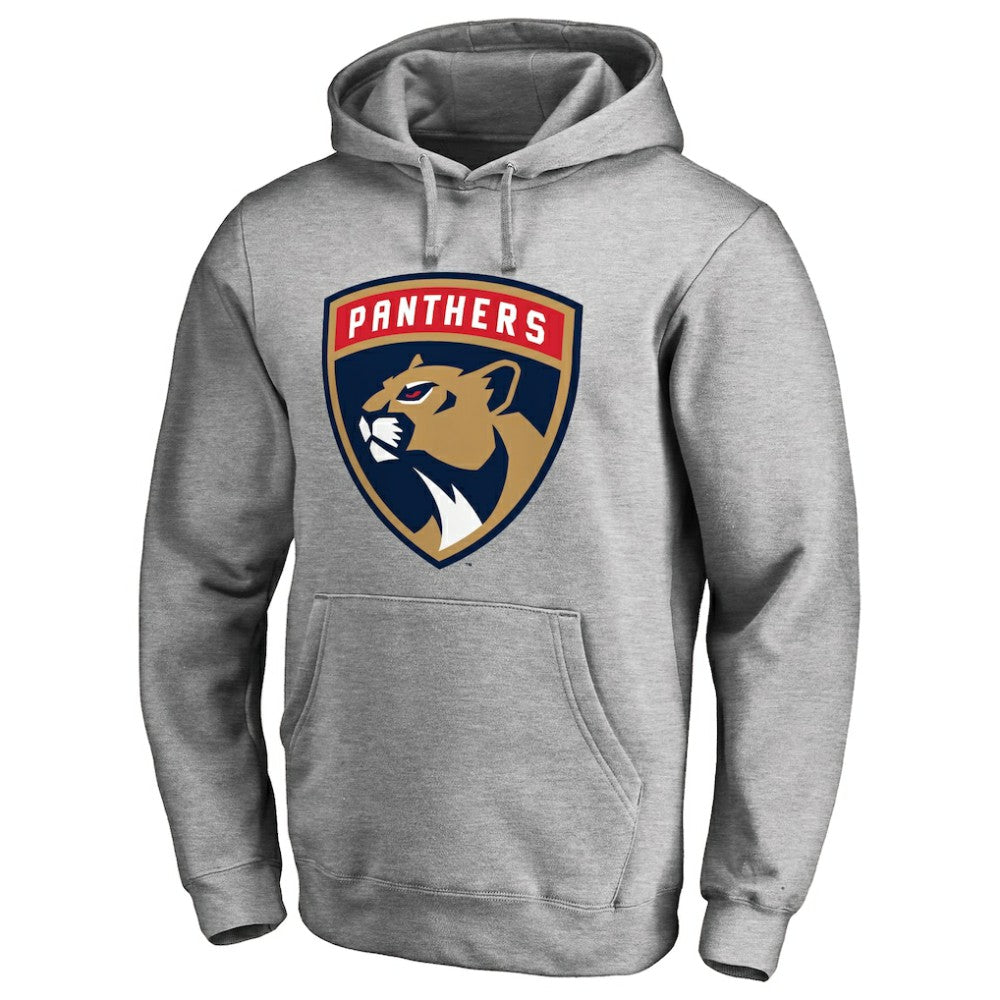 Florida Panthers Primary Team Logo Fleece Fitted Pullover Hoodie - Heather Gray - NHL 2487526