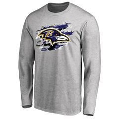Baltimore Ravens True Colors Long Sleeve T-Shirt Ash