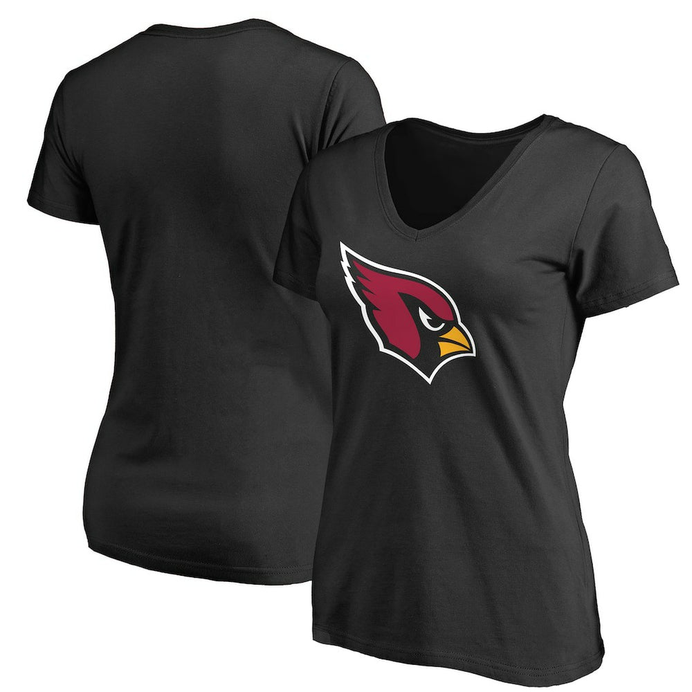 Arizona Cardinals Women's Primary Team Logo V-Neck T-Shirt Black