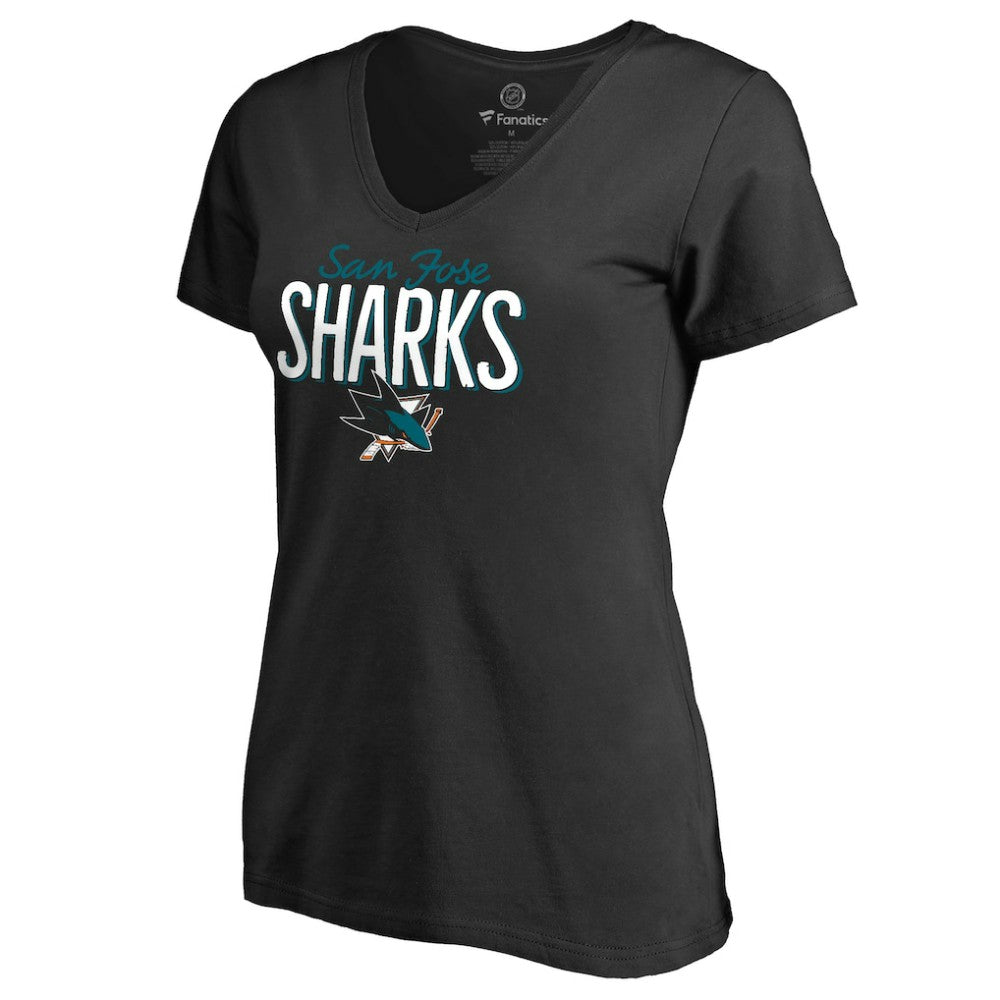 San Jose Sharks Women's Nostalgia T-Shirt - Black - NHL 2516241