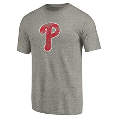 Philadelphia Phillies Distressed Team Tri-Blend T-Shirt - Ash - MLB Sale